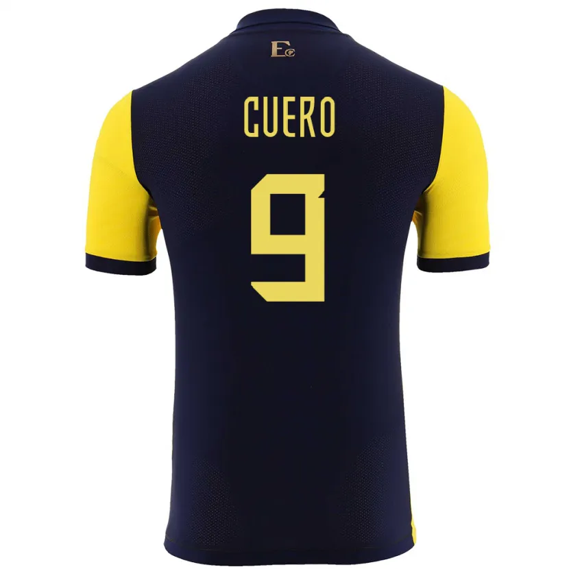 Danxen Børn Ecuador Justin Cuero #9 Gul Hjemmebane Spillertrøjer 24-26 Trøje T-Shirt