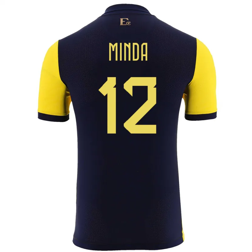 Danxen Børn Ecuador Ethan Minda #12 Gul Hjemmebane Spillertrøjer 24-26 Trøje T-Shirt