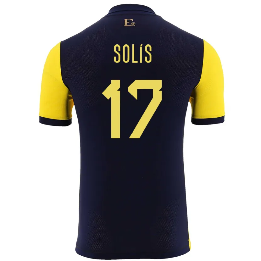 Danxen Børn Ecuador Mathias Solis #17 Gul Hjemmebane Spillertrøjer 24-26 Trøje T-Shirt