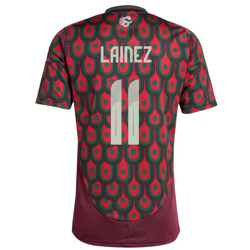 Danxen Børn Mexico Diego Lainez #11 Rødbrun Hjemmebane Spillertrøjer 24-26 Trøje T-Shirt