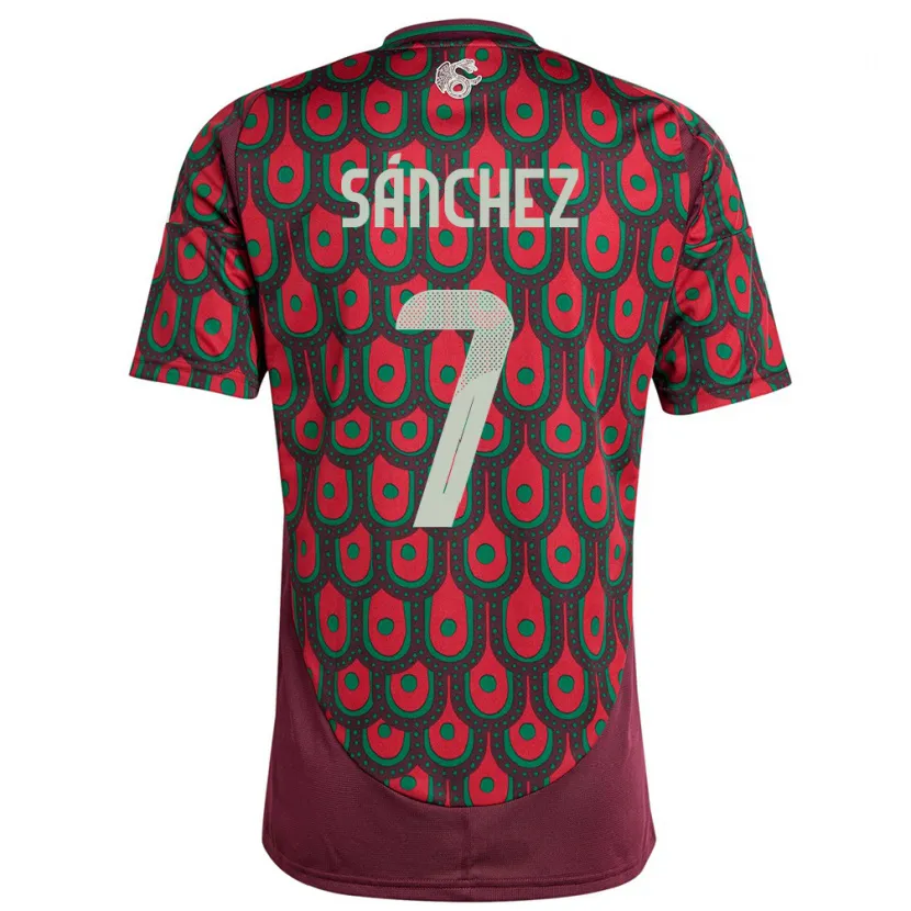 Danxen Børn Mexico Maria Sanchez #7 Rødbrun Hjemmebane Spillertrøjer 24-26 Trøje T-Shirt