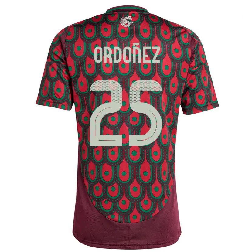 Danxen Børn Mexico Diana Ordonez #25 Rødbrun Hjemmebane Spillertrøjer 24-26 Trøje T-Shirt