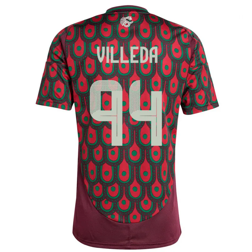 Danxen Børn Mexico Melany Villeda #94 Rødbrun Hjemmebane Spillertrøjer 24-26 Trøje T-Shirt