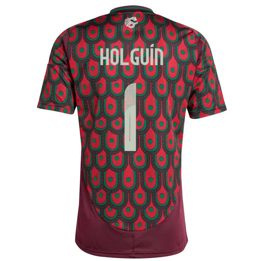 Danxen Børn Mexico Hector Holguin #1 Rødbrun Hjemmebane Spillertrøjer 24-26 Trøje T-Shirt