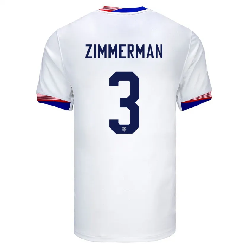 Danxen Børn Usa Walker Zimmerman #3 Hvid Hjemmebane Spillertrøjer 24-26 Trøje T-Shirt