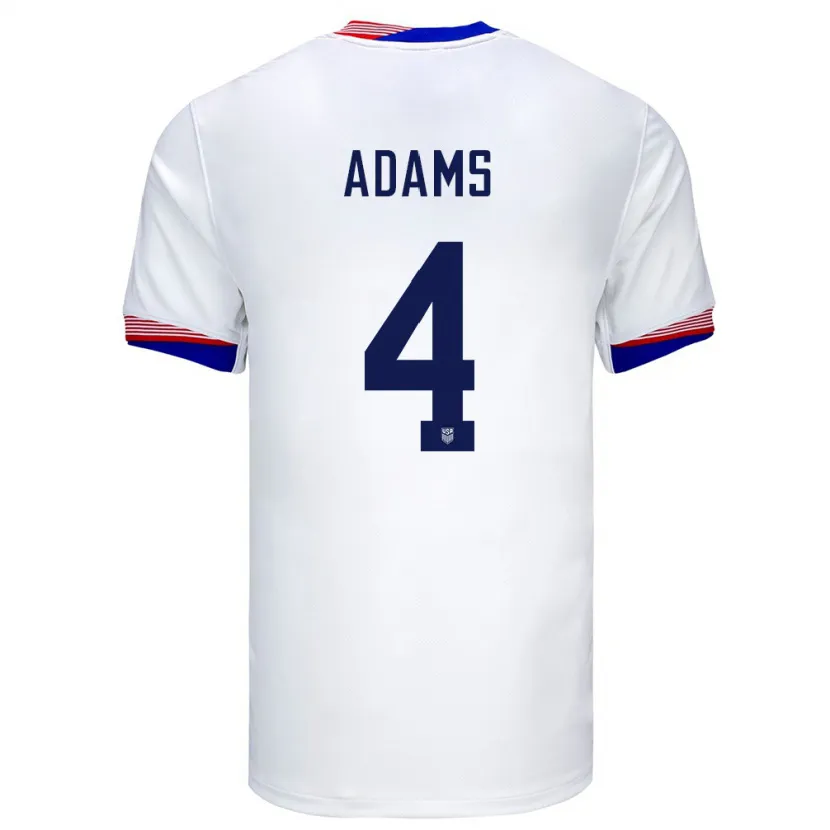 Danxen Børn Usa Tyler Adams #4 Hvid Hjemmebane Spillertrøjer 24-26 Trøje T-Shirt