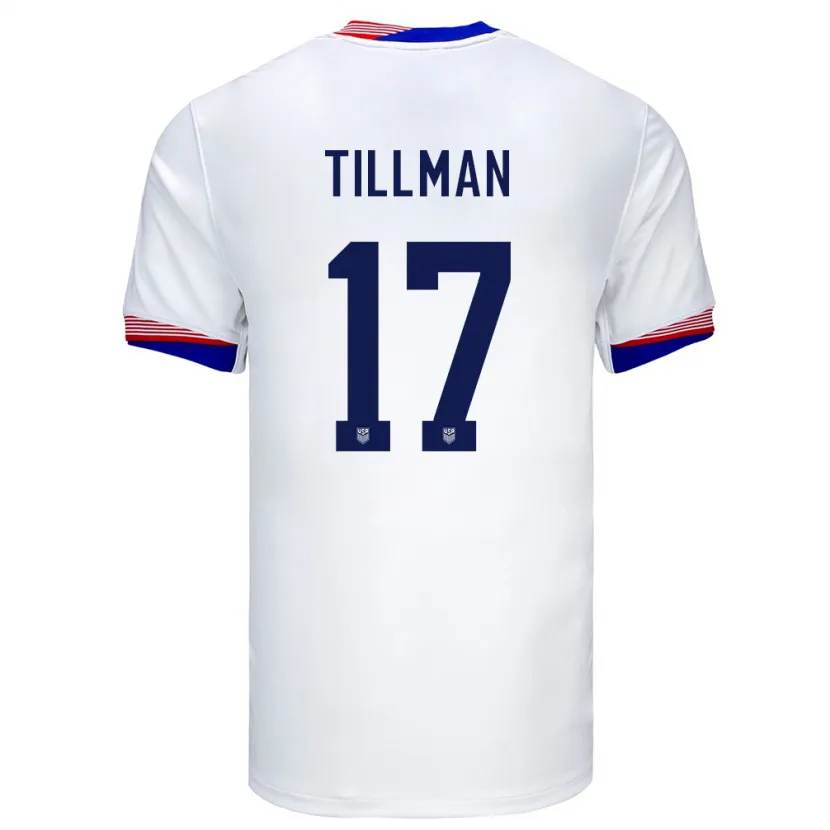 Danxen Børn Usa Malik Tillman #17 Hvid Hjemmebane Spillertrøjer 24-26 Trøje T-Shirt