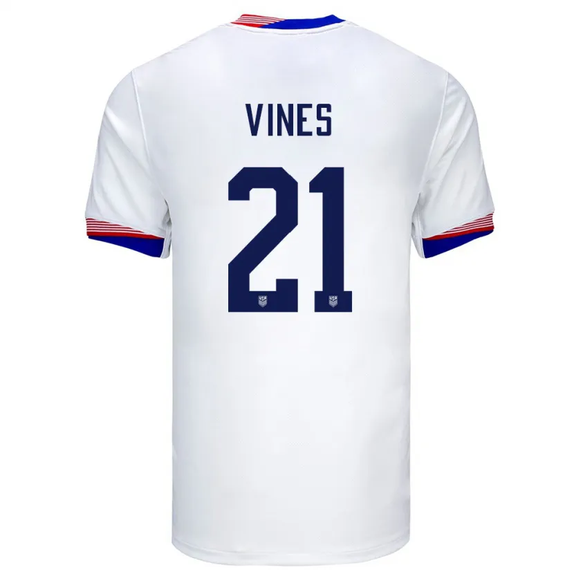 Danxen Børn Usa Sam Vines #21 Hvid Hjemmebane Spillertrøjer 24-26 Trøje T-Shirt