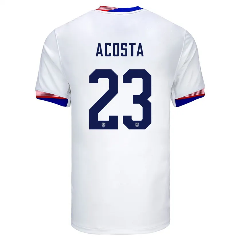 Danxen Børn Usa Kellyn Acosta #23 Hvid Hjemmebane Spillertrøjer 24-26 Trøje T-Shirt