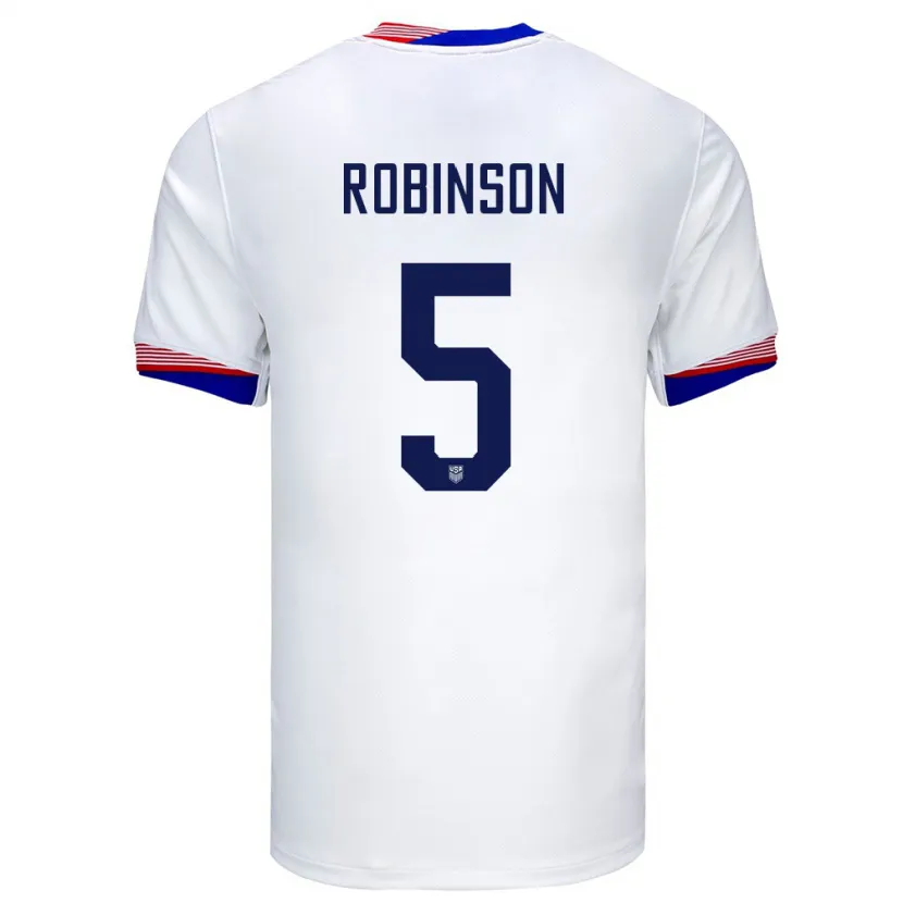 Danxen Børn Usa Antonee Robinson #5 Hvid Hjemmebane Spillertrøjer 24-26 Trøje T-Shirt