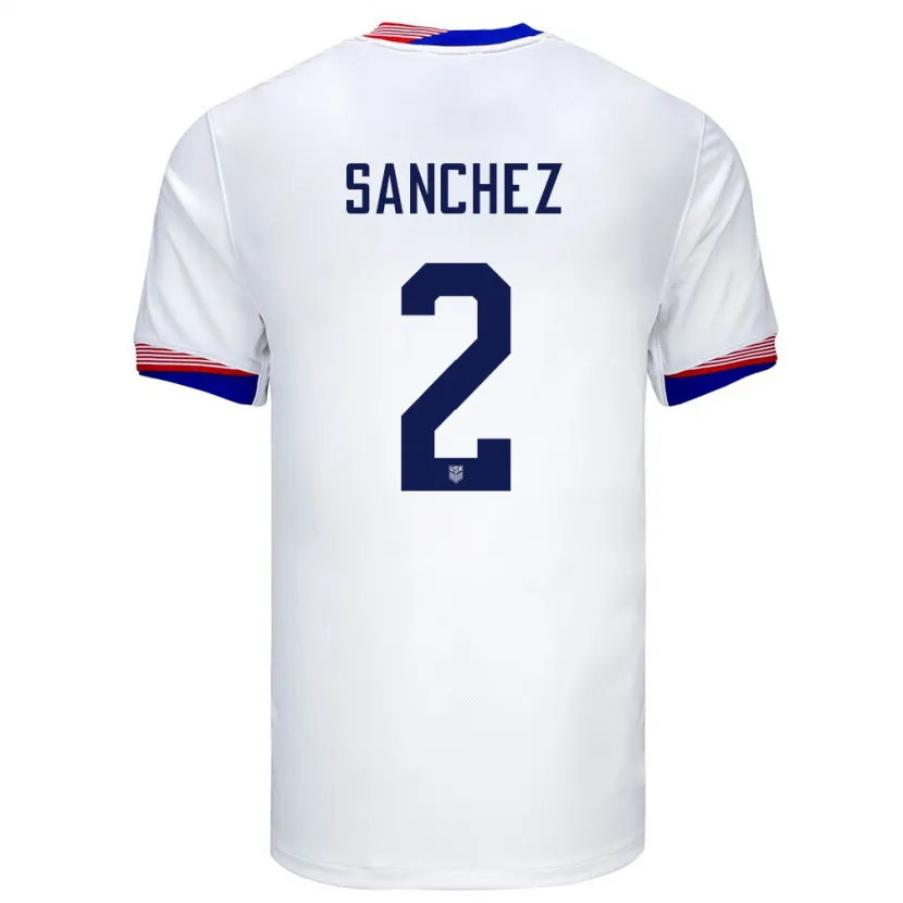 Danxen Børn Usa Ashley Sanchez #2 Hvid Hjemmebane Spillertrøjer 24-26 Trøje T-Shirt