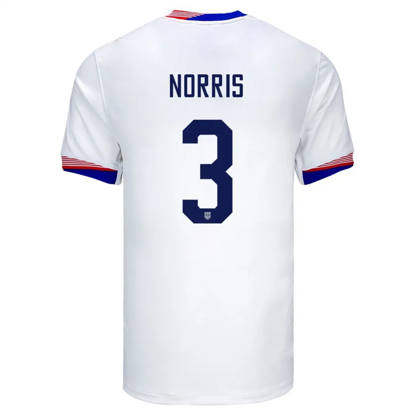 Danxen Børn Usa Nolan Norris #3 Hvid Hjemmebane Spillertrøjer 24-26 Trøje T-Shirt