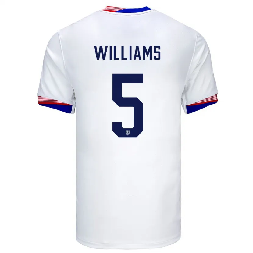 Danxen Børn Usa Thomas Williams #5 Hvid Hjemmebane Spillertrøjer 24-26 Trøje T-Shirt