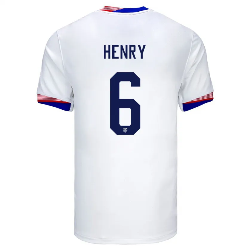 Danxen Børn Usa Kobi Henry #6 Hvid Hjemmebane Spillertrøjer 24-26 Trøje T-Shirt