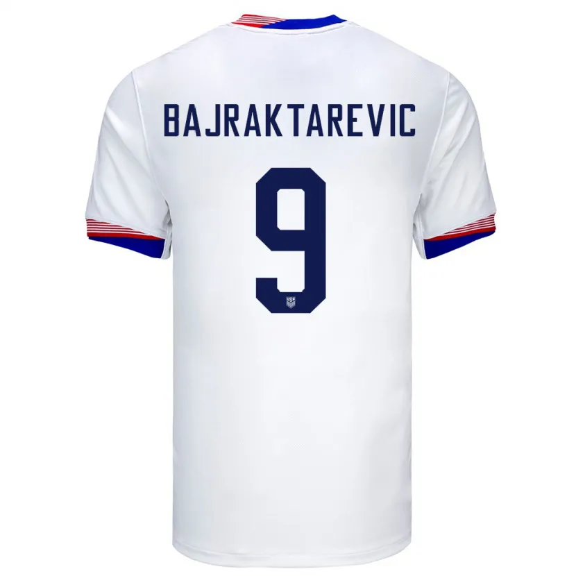 Danxen Børn Usa Esmir Bajraktarevic #9 Hvid Hjemmebane Spillertrøjer 24-26 Trøje T-Shirt