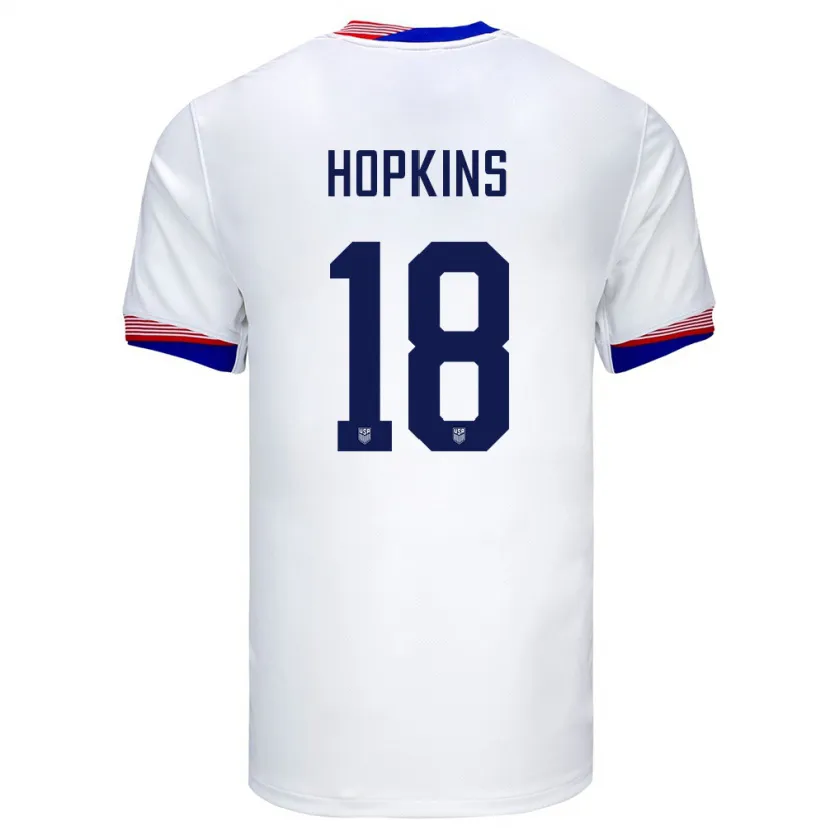 Danxen Børn Usa Jackson Hopkins #18 Hvid Hjemmebane Spillertrøjer 24-26 Trøje T-Shirt