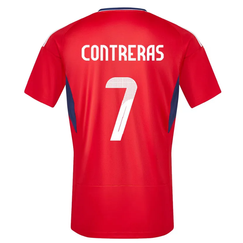 Danxen Børn Costa Rica Anthony Contreras #7 Rød Hjemmebane Spillertrøjer 24-26 Trøje T-Shirt