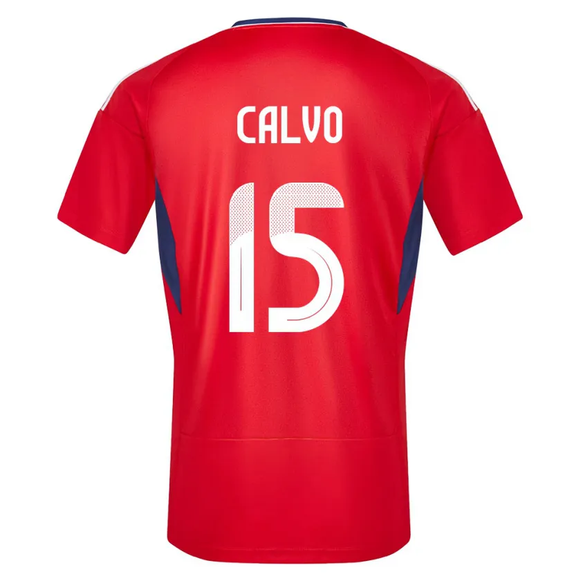 Danxen Børn Costa Rica Francisco Calvo #15 Rød Hjemmebane Spillertrøjer 24-26 Trøje T-Shirt