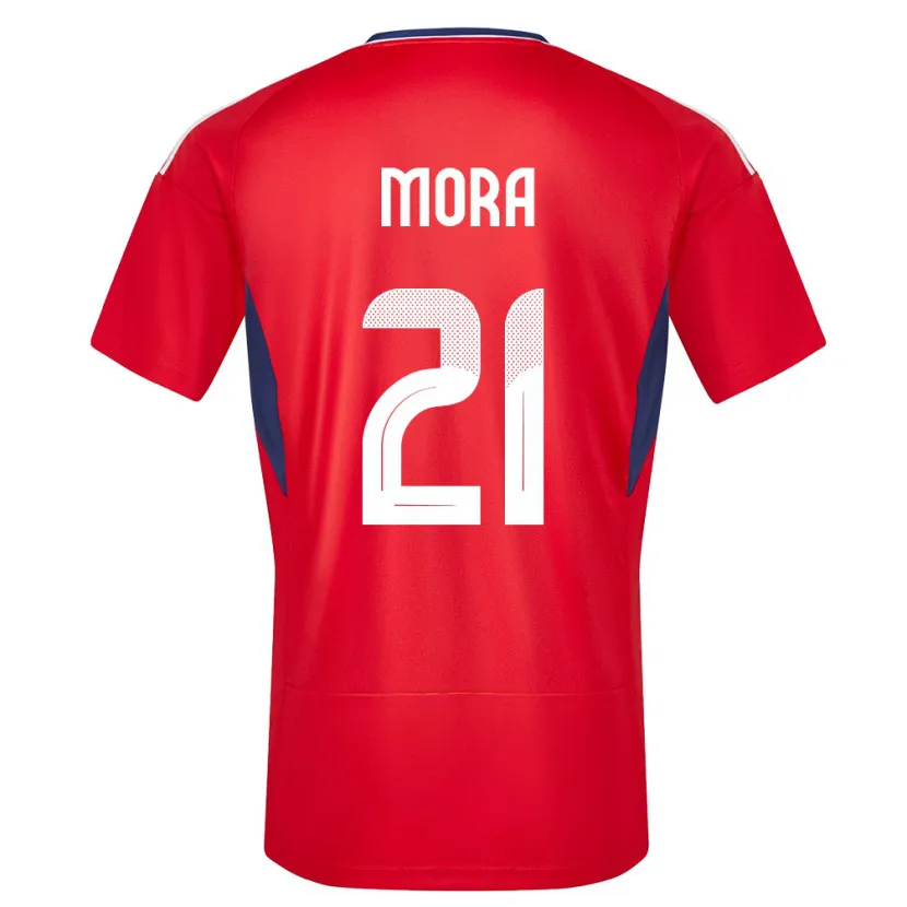 Danxen Børn Costa Rica Carlos Mora #21 Rød Hjemmebane Spillertrøjer 24-26 Trøje T-Shirt