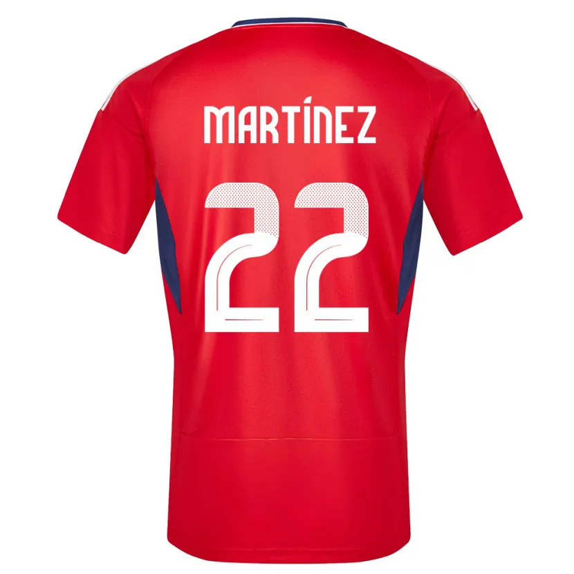 Danxen Børn Costa Rica Carlos Martinez #22 Rød Hjemmebane Spillertrøjer 24-26 Trøje T-Shirt