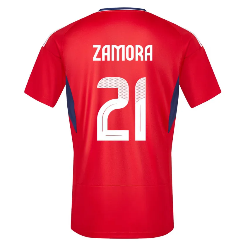 Danxen Børn Costa Rica Alvaro Zamora #21 Rød Hjemmebane Spillertrøjer 24-26 Trøje T-Shirt