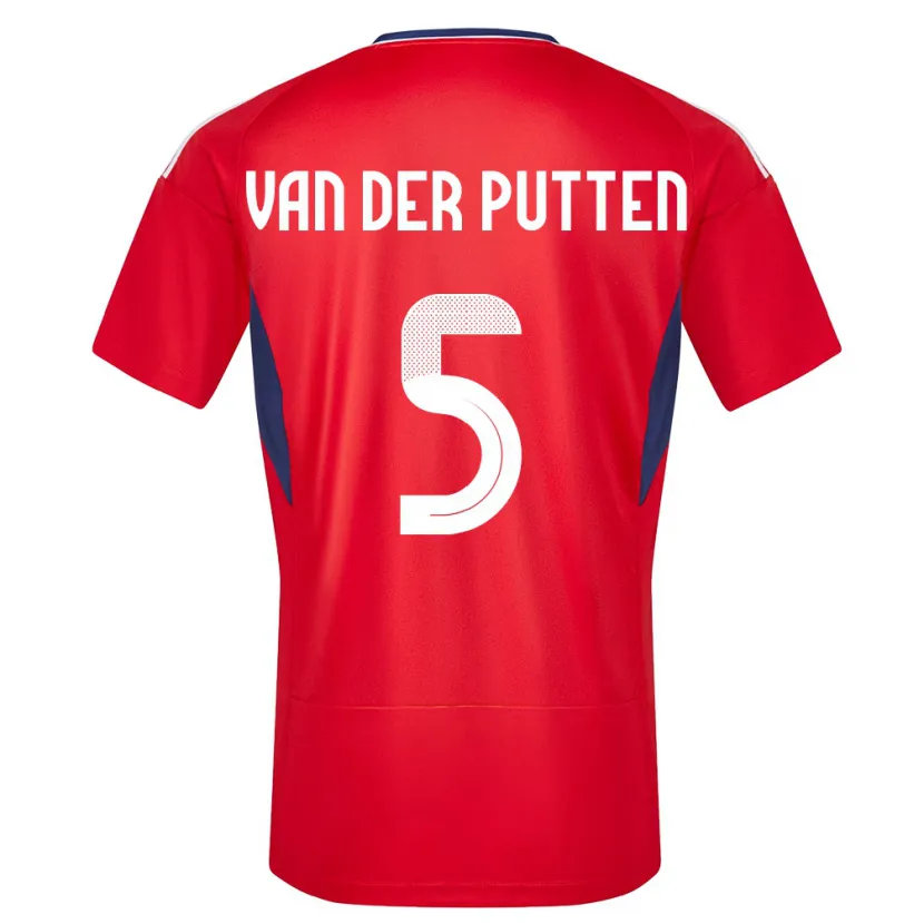 Danxen Børn Costa Rica Santiago Van Der Putten #5 Rød Hjemmebane Spillertrøjer 24-26 Trøje T-Shirt