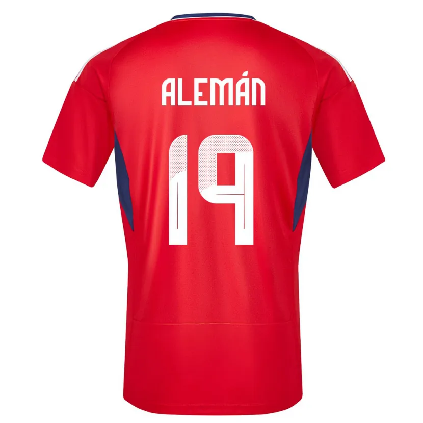 Danxen Børn Costa Rica Fabricio Aleman #19 Rød Hjemmebane Spillertrøjer 24-26 Trøje T-Shirt