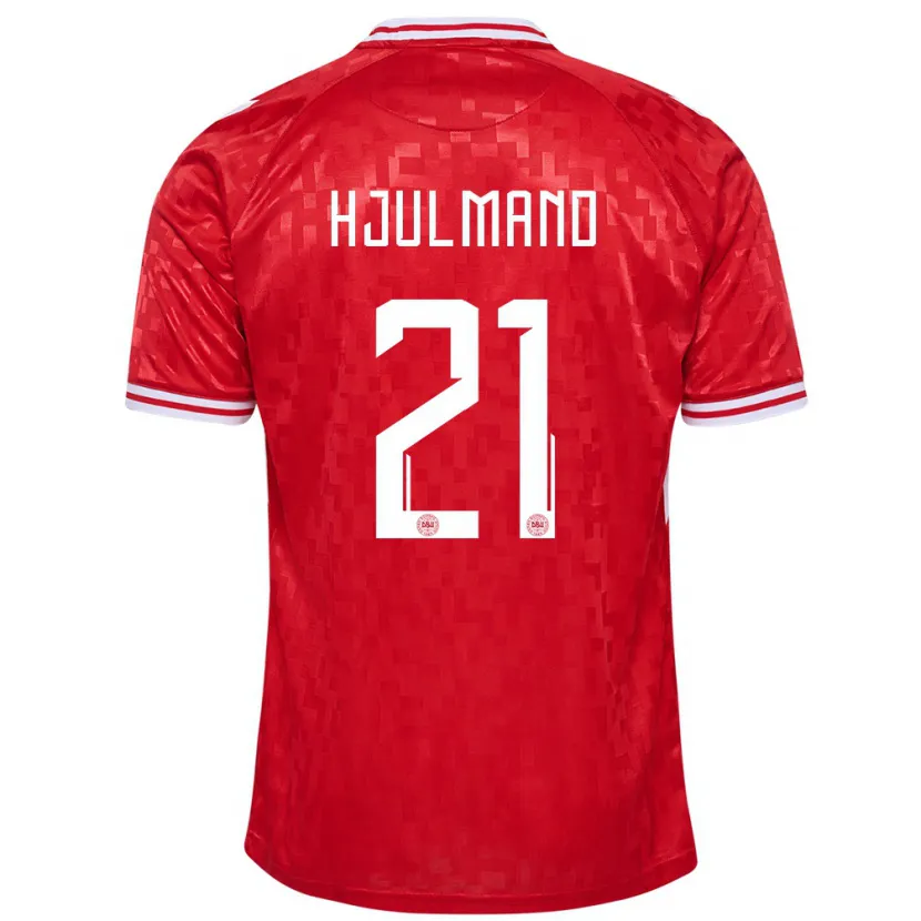 Danxen Børn Danmark Morten Hjulmand #21 Rød Hjemmebane Spillertrøjer 24-26 Trøje T-Shirt