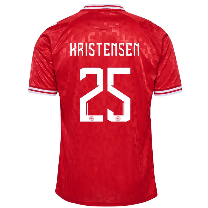 Danxen Børn Danmark Rasmus Kristensen #25 Rød Hjemmebane Spillertrøjer 24-26 Trøje T-Shirt