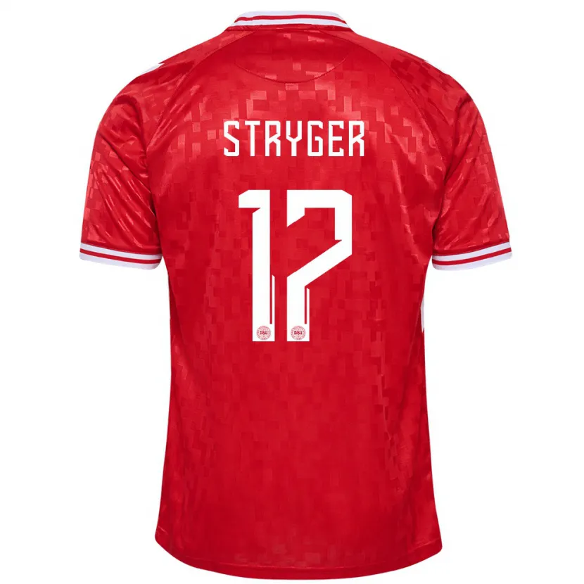 Danxen Børn Danmark Jens Stryger Larsen #17 Rød Hjemmebane Spillertrøjer 24-26 Trøje T-Shirt