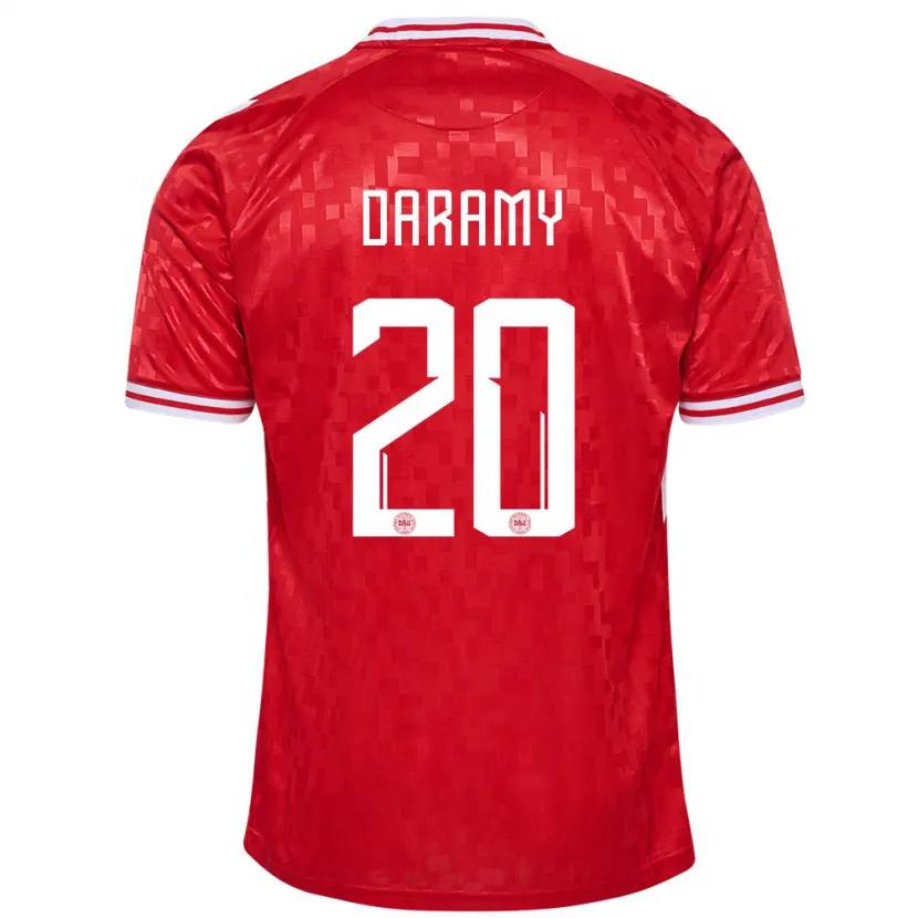 Danxen Børn Danmark Mohamed Daramy #20 Rød Hjemmebane Spillertrøjer 24-26 Trøje T-Shirt