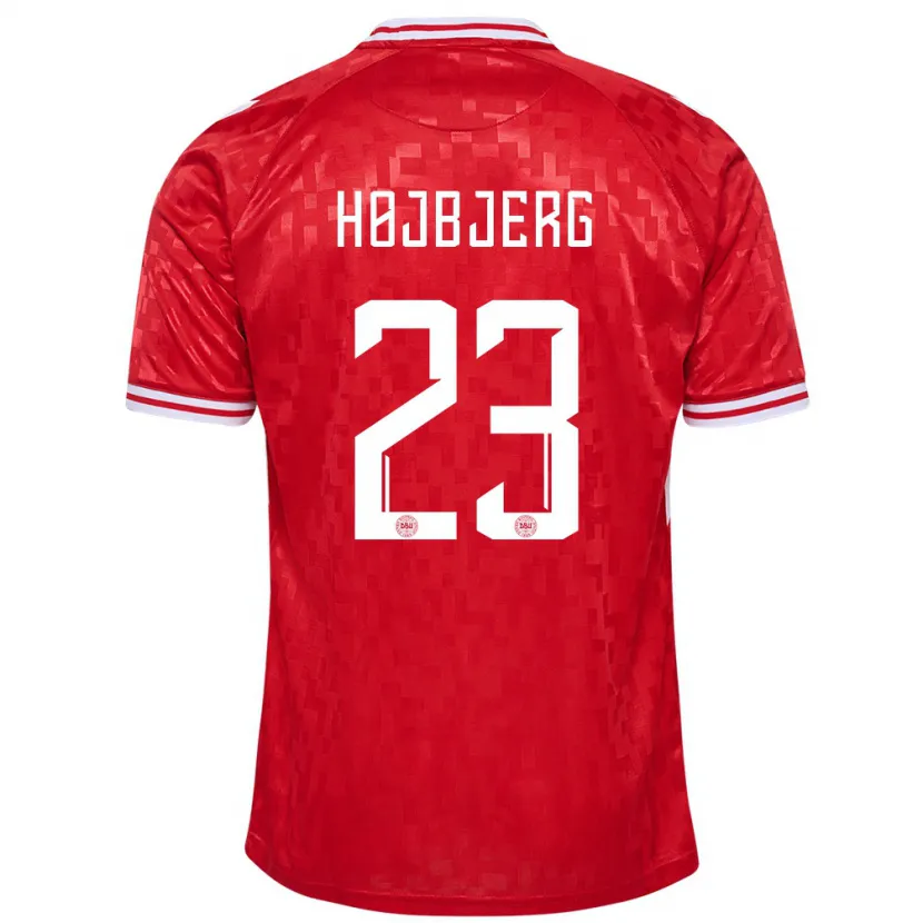 Danxen Børn Danmark Pierre-Emile Højbjerg #23 Rød Hjemmebane Spillertrøjer 24-26 Trøje T-Shirt