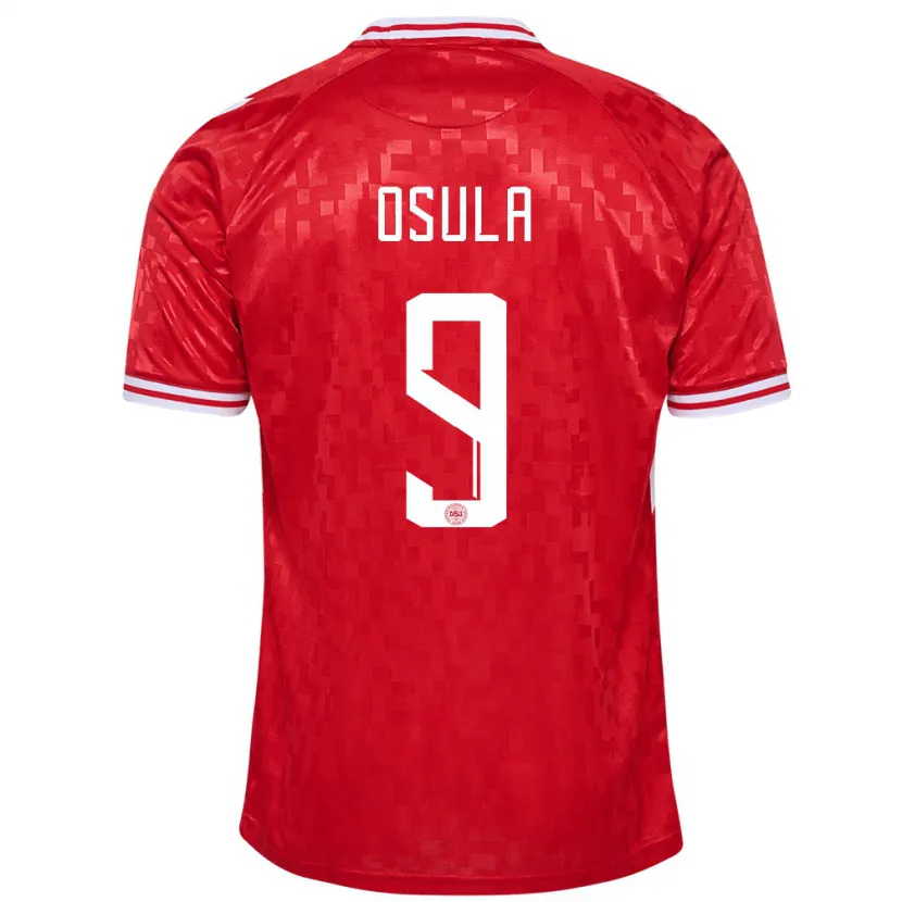 Danxen Børn Danmark William Osula #9 Rød Hjemmebane Spillertrøjer 24-26 Trøje T-Shirt