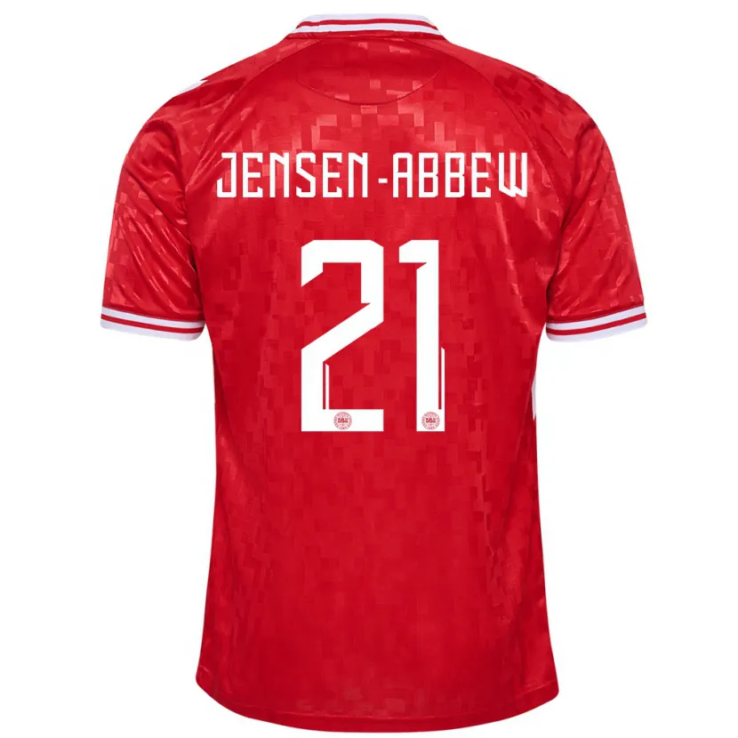 Danxen Børn Danmark Jonas Jensen-Abbew #21 Rød Hjemmebane Spillertrøjer 24-26 Trøje T-Shirt