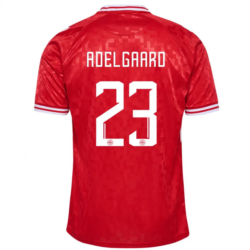 Danxen Børn Danmark Aske Adelgaard #23 Rød Hjemmebane Spillertrøjer 24-26 Trøje T-Shirt