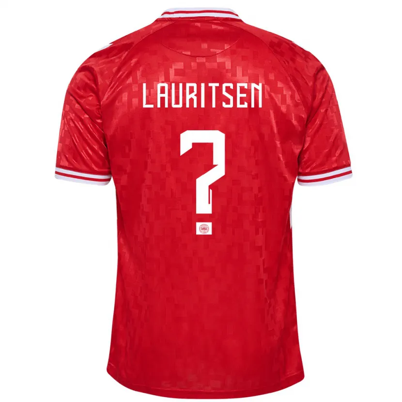 Danxen Børn Danmark Mads Lauritsen #0 Rød Hjemmebane Spillertrøjer 24-26 Trøje T-Shirt