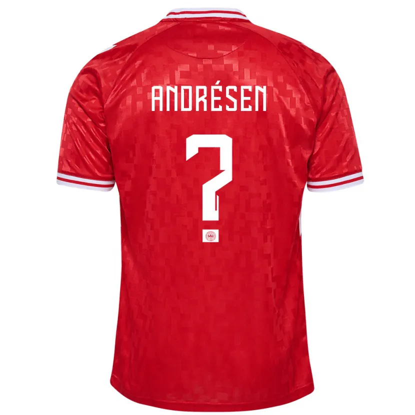 Danxen Børn Danmark Aske Andrésen #0 Rød Hjemmebane Spillertrøjer 24-26 Trøje T-Shirt