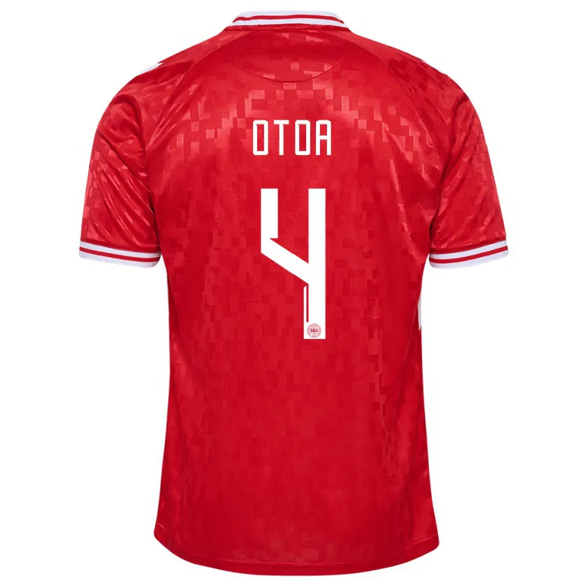 Danxen Børn Danmark Sebastian Otoa #4 Rød Hjemmebane Spillertrøjer 24-26 Trøje T-Shirt