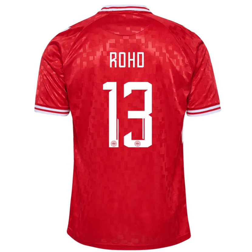 Danxen Børn Danmark Emil Rohd #13 Rød Hjemmebane Spillertrøjer 24-26 Trøje T-Shirt