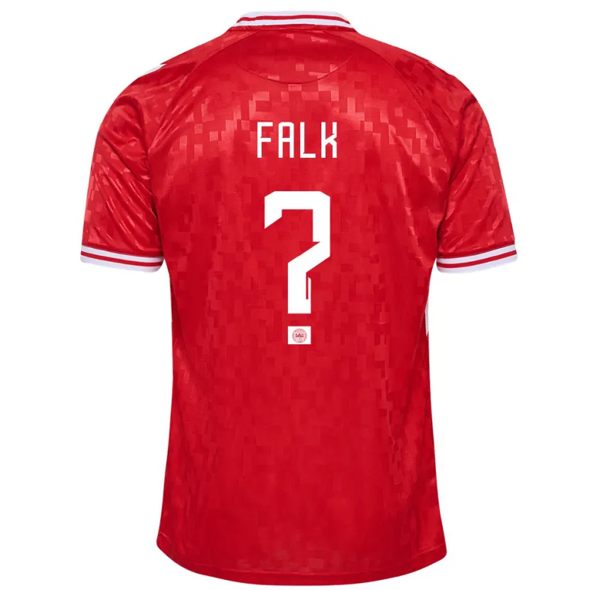 Danxen Børn Danmark Lukas Falk #0 Rød Hjemmebane Spillertrøjer 24-26 Trøje T-Shirt