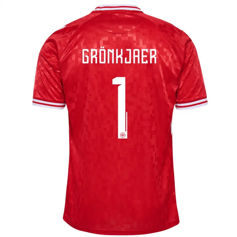 Danxen Børn Danmark Bertil Grönkjaer #1 Rød Hjemmebane Spillertrøjer 24-26 Trøje T-Shirt