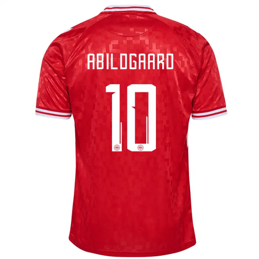 Danxen Børn Danmark Lasse Abildgaard #10 Rød Hjemmebane Spillertrøjer 24-26 Trøje T-Shirt