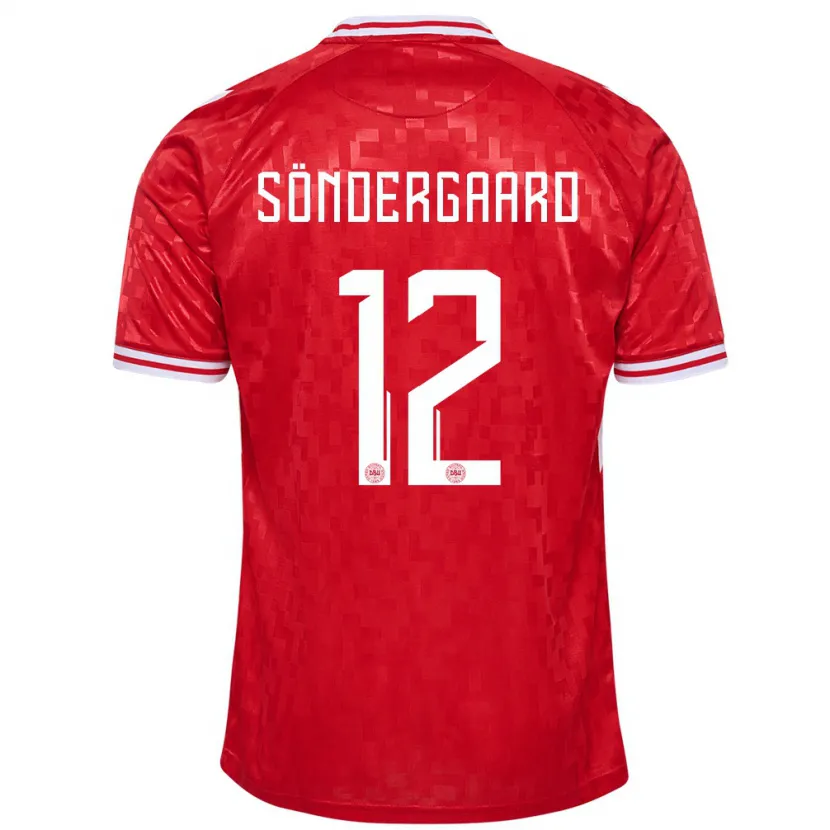 Danxen Børn Danmark Philip Söndergaard #12 Rød Hjemmebane Spillertrøjer 24-26 Trøje T-Shirt