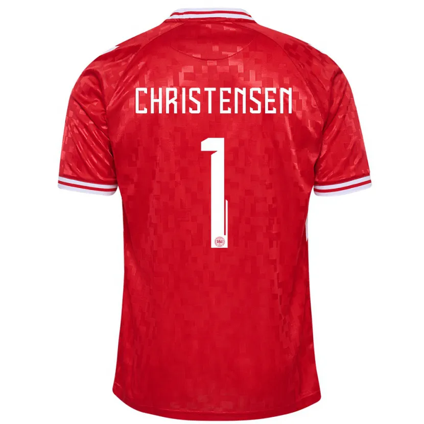 Danxen Børn Danmark Lene Christensen #1 Rød Hjemmebane Spillertrøjer 24-26 Trøje T-Shirt