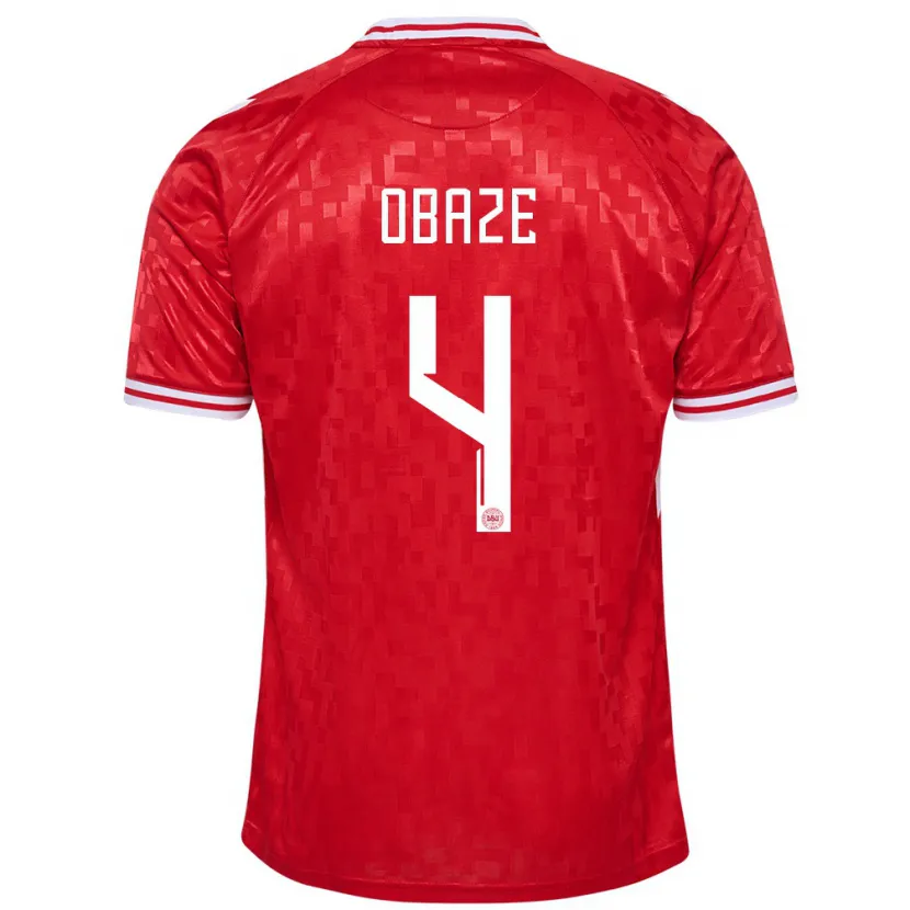 Danxen Børn Danmark Isabella Obaze #4 Rød Hjemmebane Spillertrøjer 24-26 Trøje T-Shirt