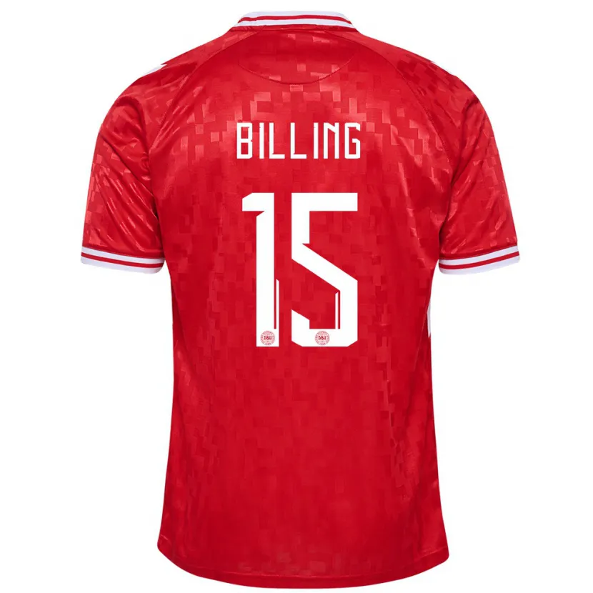 Danxen Børn Danmark Philip Billing #15 Rød Hjemmebane Spillertrøjer 24-26 Trøje T-Shirt