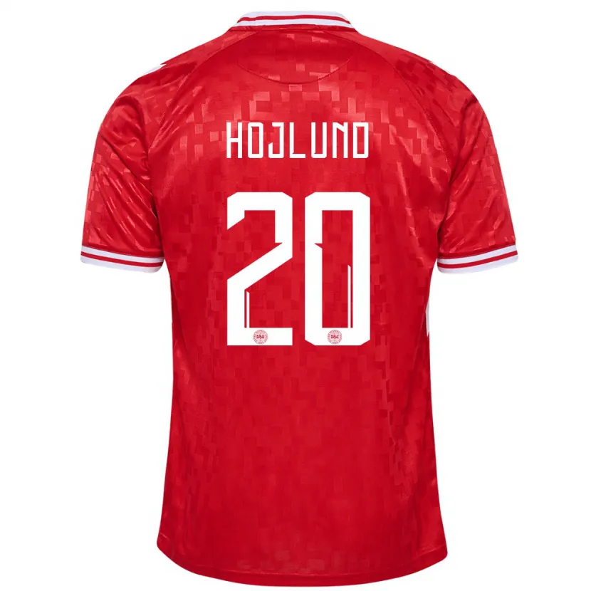 Danxen Børn Danmark Rasmus Hojlund #20 Rød Hjemmebane Spillertrøjer 24-26 Trøje T-Shirt