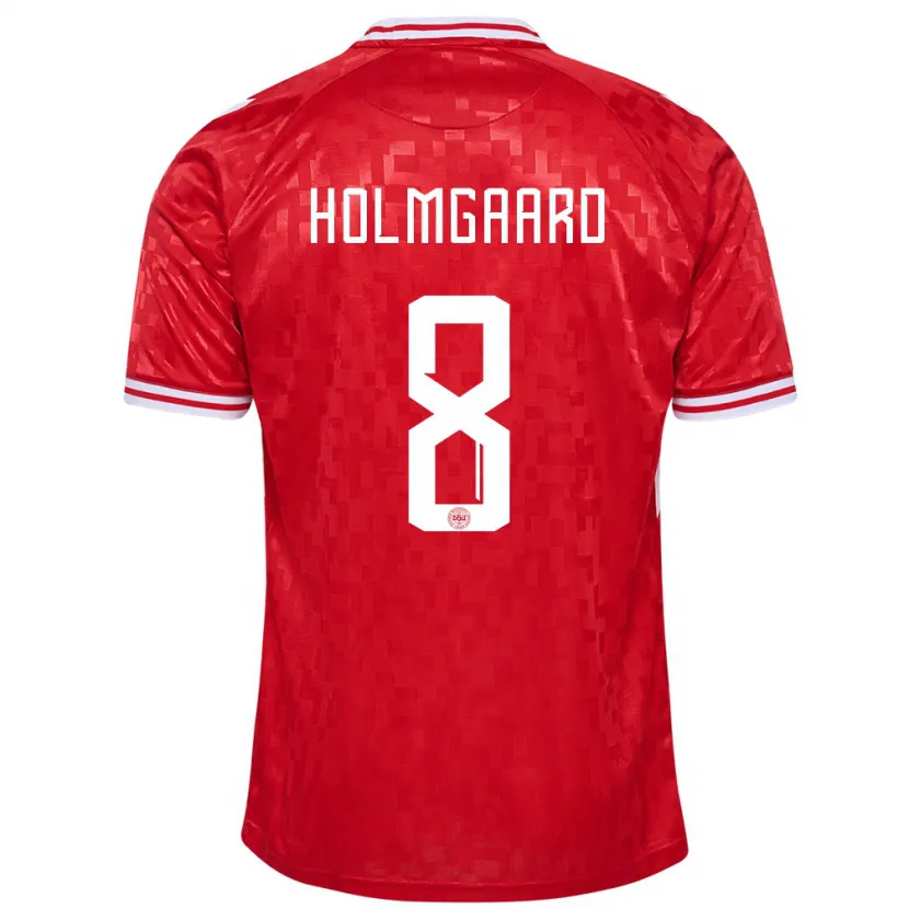 Danxen Børn Danmark Sara Holmgaard #8 Rød Hjemmebane Spillertrøjer 24-26 Trøje T-Shirt