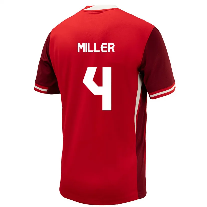 Danxen Børn Canada Kamal Miller #4 Rød Hjemmebane Spillertrøjer 24-26 Trøje T-Shirt