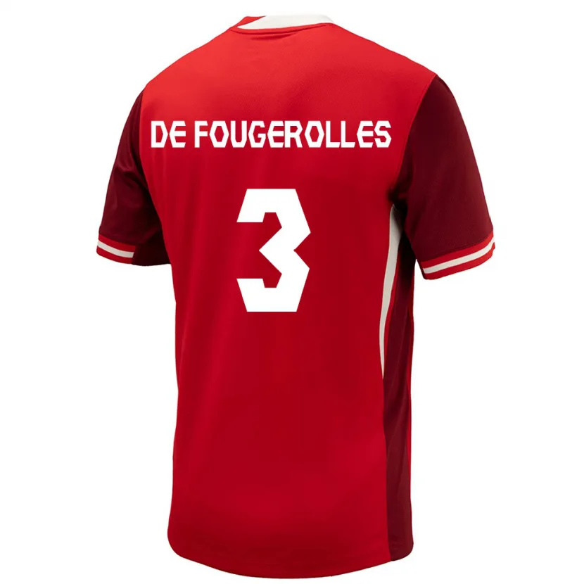 Danxen Børn Canada Luc De Fougerolles #3 Rød Hjemmebane Spillertrøjer 24-26 Trøje T-Shirt